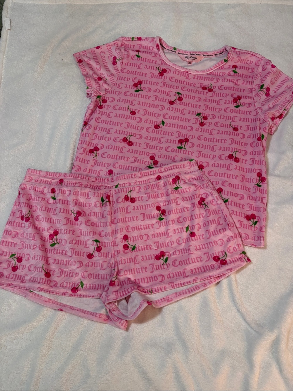 Juicy Couture Pink Cherry Print Pajama Set